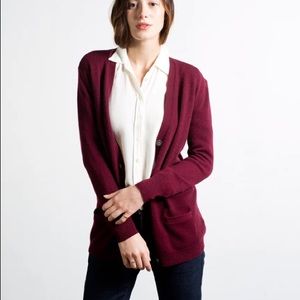 EVERLANE SLOUCHY CASHMERE CARDIGAN MAROON